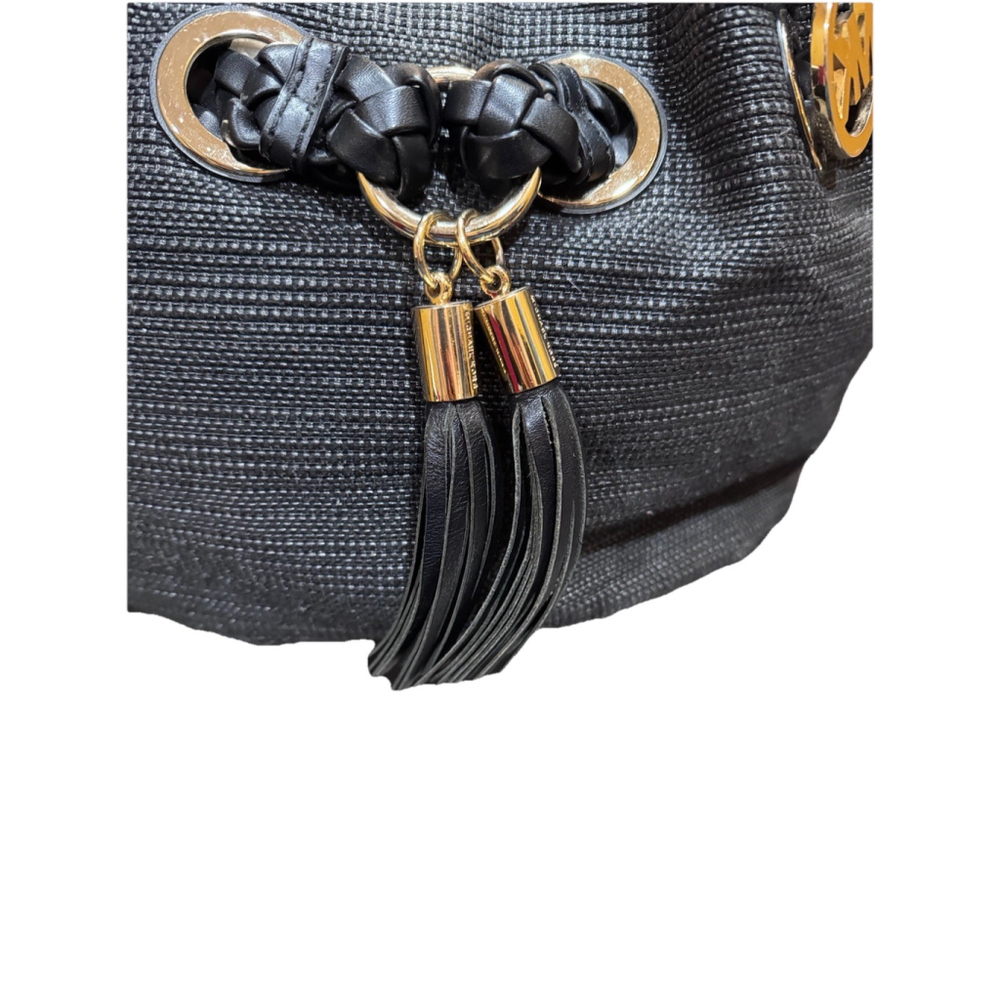 Michael Kors Camden Large Straw Tote Trimmed In Leather - Picture 8 of 15
